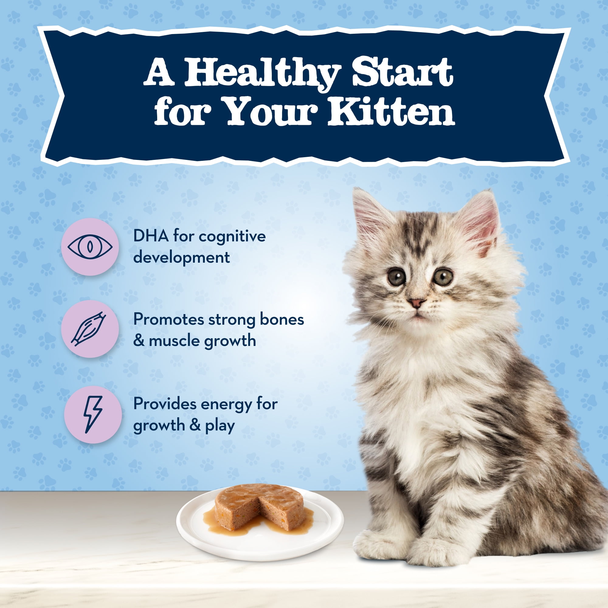 Blue Buffalo Baby BLUE Natural Kitten Wet Cat Food, Chicken Recipe Multi-Pack, 3-oz Cans (6 Count)