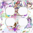 thumbnail image 3 of Metal Light Switch Plate Cover Fairytale Unicorn Fairy Castle FRY001, 3 of 13