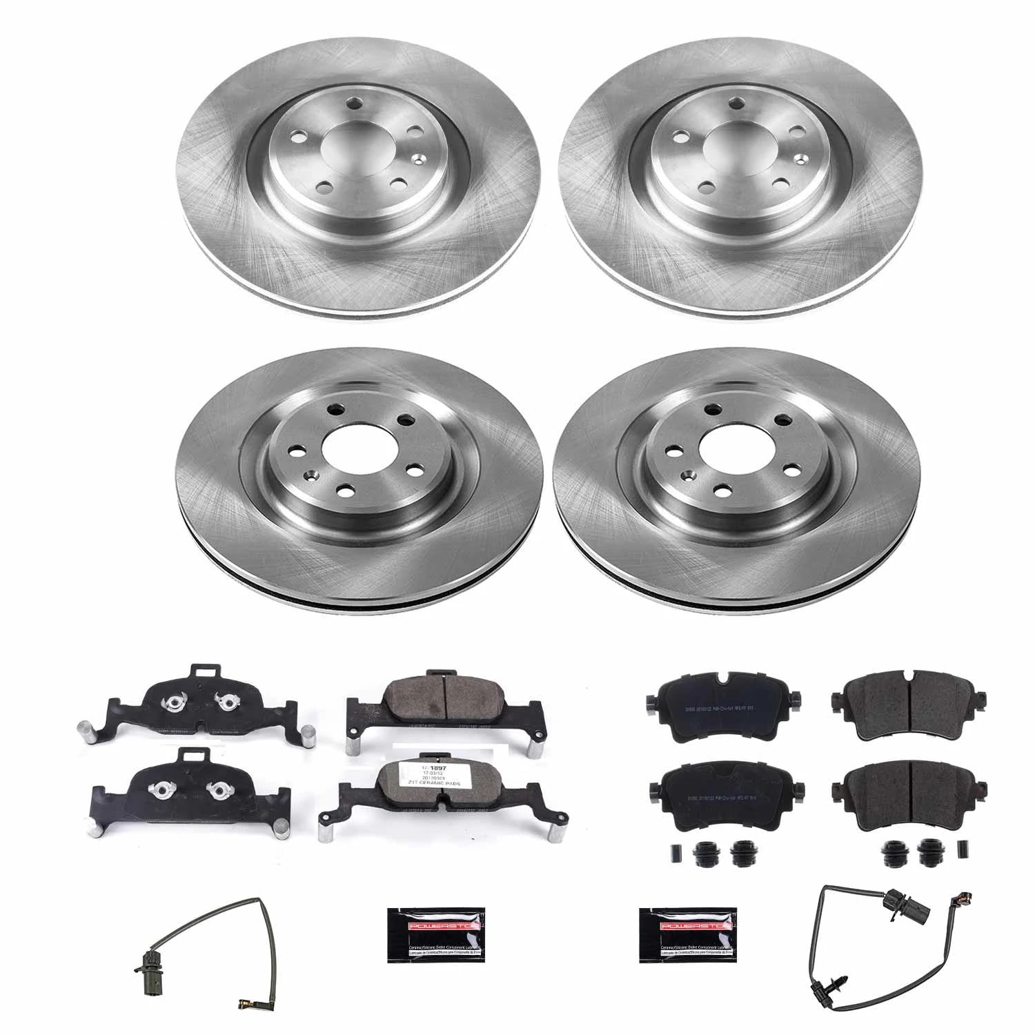PowerStop Front and Rear Stock Replacement Brake Pad and Rotor Kit Fits: AUDI Select Models KOE7531