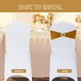 thumbnail image 4 of 30 PCS Spandex Chair Sashes Bows Stretch Chair Cover Band with Buckle Slider Universal Elastic Chair Ties for Wedding Banquet Party Event Decoration (Gold), 4 of 14
