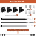 thumbnail image 4 of Curtain Rods No Drilling for Windows 32 to 48 Inch, 5/8 Inch Diameter Drapey Pole with No Drill Curtain Rod Brackets, Renter Friendly Cortineros Para Ventanas (Black), 4 of 8