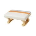 thumbnail image 3 of Reposapiés acolchado con patas de madera, silla rectangular moderna de 41 x 30 x 18 cm. Beige, 3 of 9
