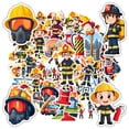 thumbnail image 1 of 35pcs-50pcs Cute Firefighter Stickers Safety PVC Decals Emergency Fire Equipment for Laptops Suitcases Phone, 1 of 5