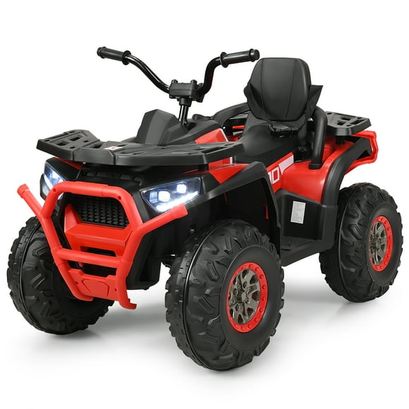 Costway Quad Électrique 4 Roues 12 V pour Enfants, 2 Vitesses, Voiture à Chevaucher avec MP3 et Lumières DEL, Rouge