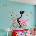 thumbnail image 3 of ABODELINE Butterfly Girl Wall Stickers - Flowers Fairy Wall Decal Removable Vinyl Art Stickers for Girls Baby Nursery Kids Bedroom Living Room Bathroom Decor Mural, 3 of 6