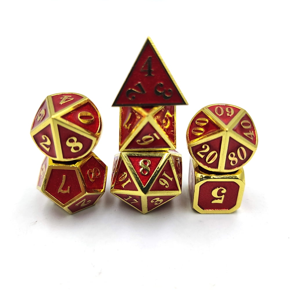 7 Die Metal Polyhedral Dice Set DND Role Playing Game Dice Set for RPG