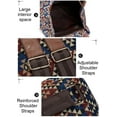 thumbnail image 3 of Hippie Canvas Women Backpack Purse- Boho Style Ethnic Drawstring Causal Double Shoulder Vintage Travel Daypack (Landscape), 3 of 9