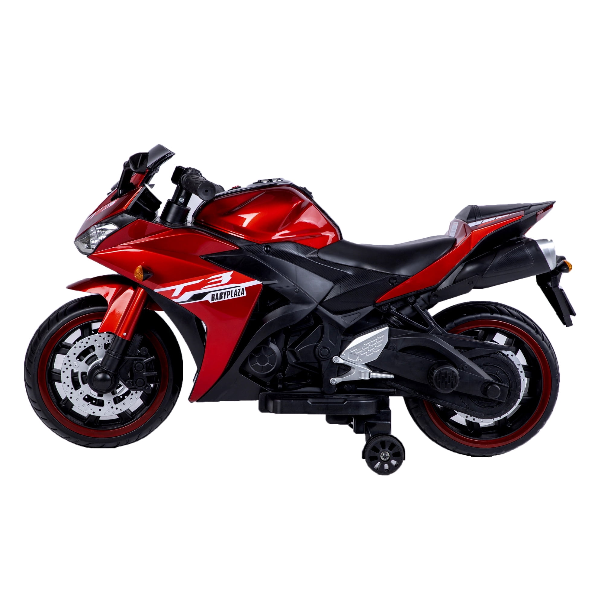 ZOGYMOZ Kid Motorcycle,12V Kids Electric Motorcycle with Training Wheels,Ride On Motorbike, Speed by Hand, Music Function, Max Load 88LB (Red)