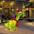 thumbnail image 4 of Lighted Christmas Decorations Outdoor/Indoor, 3D Christmas Dinosaur with Christmas Hat and Scarf, Christmas Decor for Home Yard Garden Holiday Party, 4 of 5