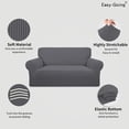 thumbnail image 3 of Easy-Going Jacquard Stretch Sofa Slipcover Non Slip Couch Cover, Loveseat Size, Gray, 3 of 7