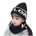 thumbnail image 3 of Dyfzdhu Winter Knitted Fleece Hood Scarf Coif Kid Knit Hat Warm Hats Black, 3 of 5