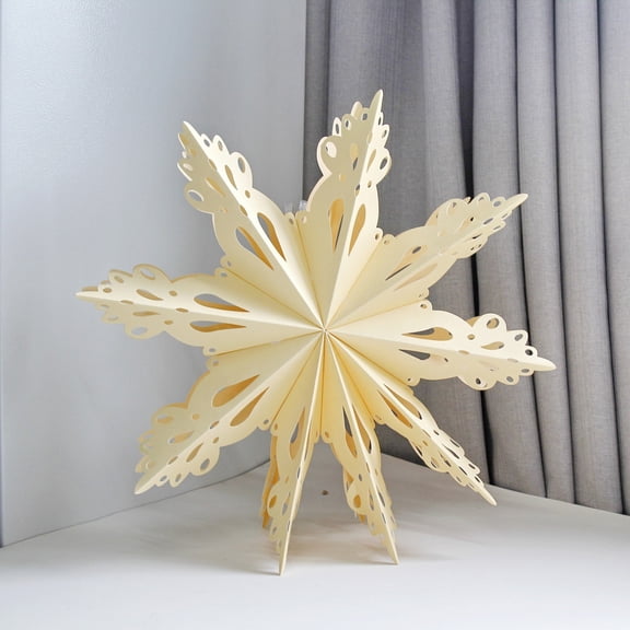 Christmas Paper Star Decorations, 17.72 Inch 3D Foldable Hanging Stars Hollow Out Ornament, for Wedding,Party, Home Decor