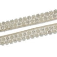 thumbnail image 2 of 1.25 Inch Floral Beaded Rhinestone Corded Mesh Trim For Sewing, Crafts, Decor, & Upholstery - Pearl White 1 Pack (9.8 Yards / 9 Meters), 2 of 3