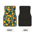 thumbnail image 2 of Honeii Fresh Orange Print Car Foot Mat Four-Piece Set - Front & Rear Universal Car Floor Mats for SUVs, Trucks, Sedans, 2 of 7