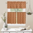 thumbnail image 6 of 3 Piece Kitchen Curtains Tiers and Valances Set, Thanksgiving Autumn Orange Tones Bohemian Floral Print Boho Rod Pocket Short Window Treatment Tiers Curtains Panel and Valance for Cafe Bathroom, 6 of 6