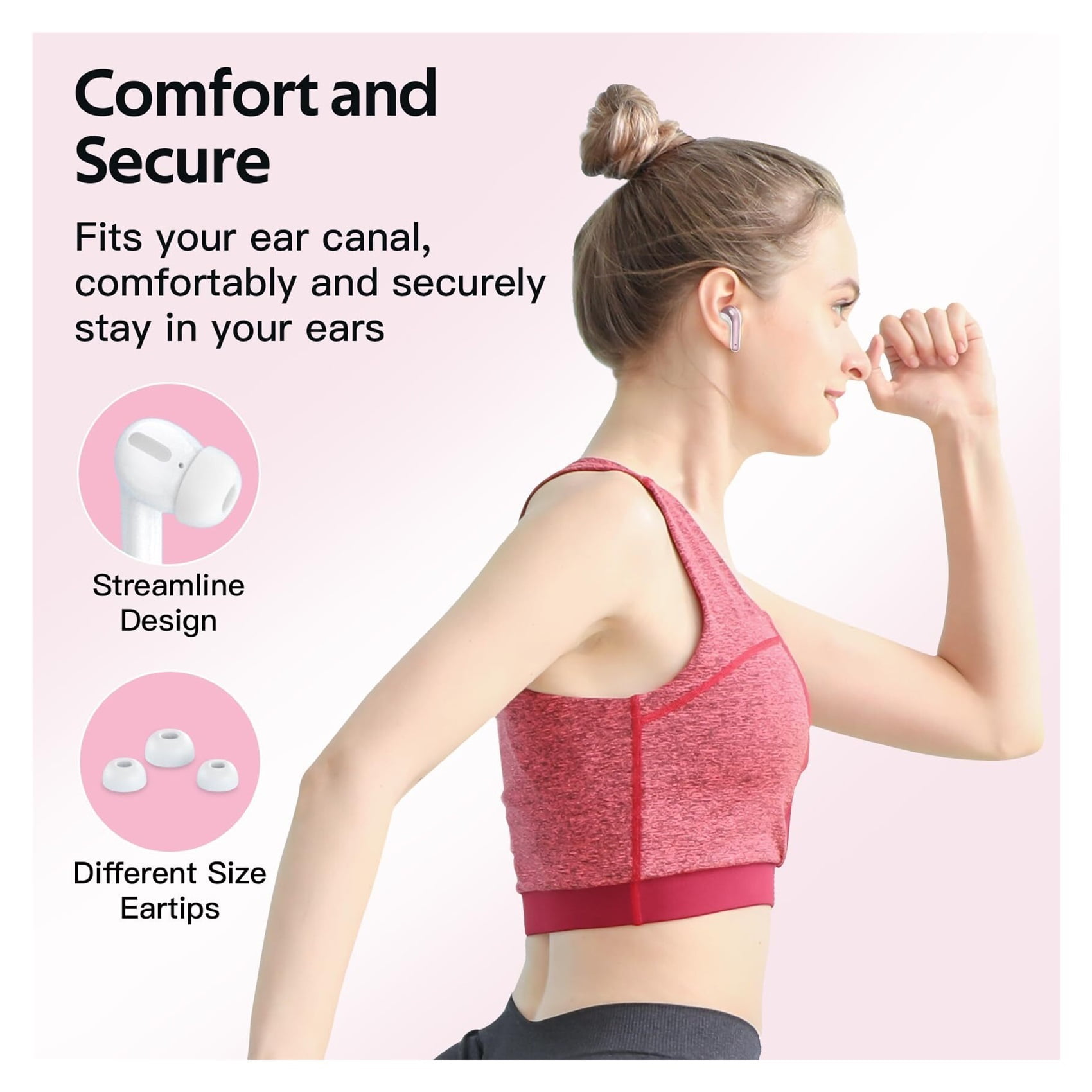 Bluetooth Headphones True Wireless Earbuds 60H Playback LED Power Display Earphones with Wireless Charging Case IPX5 Waterproof in-Ear Ear buds with Mic for TV Smart Phone Laptop Computer Sports