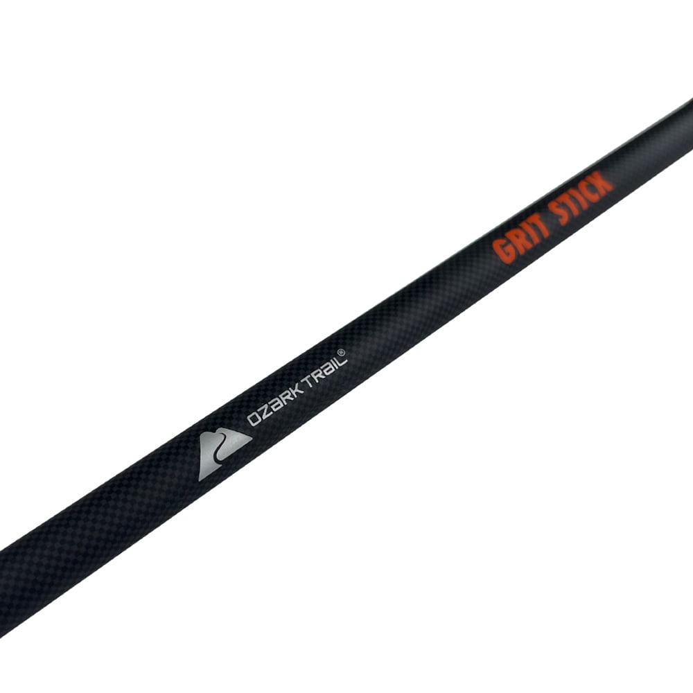 Ozark Trail Grit Stick Spinning Fishing Rod and Reel Combo,  6-foot 6-inch 2-Piece Medium Action Rod, Size 3000 Reel, Left & Right Hand Retrieve, Black with Orange