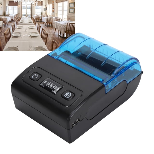 Mobile Thermal Printer, Portable Thermal Receipt Printer Auto Wakeup 1500mAh for Restaurant for Shop