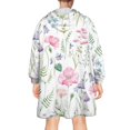 thumbnail image 2 of Wearable Oversized Blanket,Pioneer Flower Floral Print Pattern Wearable Blanket Hoodie for Adults,Cozy Hooded Blankets with Super Pockets,Super Warm Fuzzy Pullover for Women & Men, 2 of 6