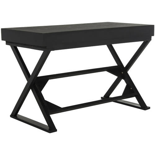 SAFAVIEH Gilbert Solid Glam Writing Desk with 3 Drawers, Weathered Black