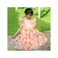 thumbnail image 2 of Girls Dress Floral Ruffle Tulle Skirt Flutter Flare Sleeve 5 Years, 2 of 7