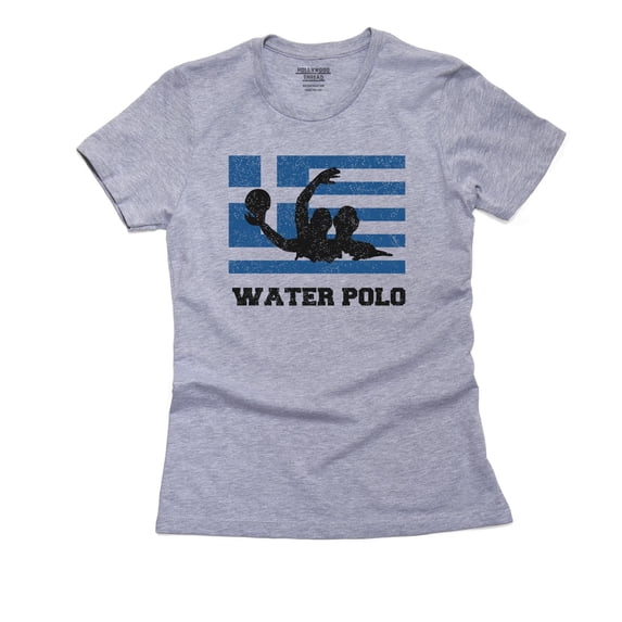 Greece Olympic - Water Polo - Flag - Silhouette Women's Cotton Grey T-Shirt