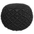 thumbnail image 2 of Hand-Knotted Macrame Pouf Ottoman 20 Inch Round, 2 of 7