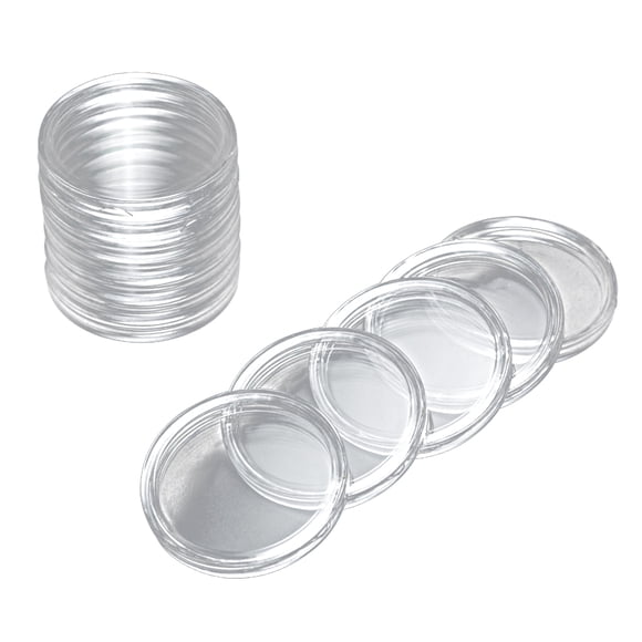 Paquete de 100 Cajas de Almacenamiento de Monedas Inteprter de Plástico Transparente 40 mm