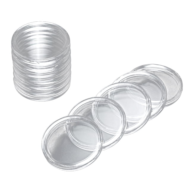 Paquete de 100 Cajas de Almacenamiento de Monedas Inteprter de Plástico Transparente 40 mm