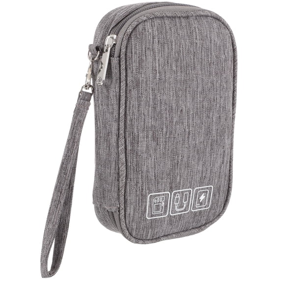 YOSADIER Oxford Electronics Storage Pouch, Grey Cord Organizer for Home