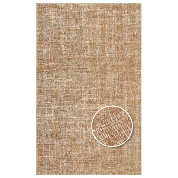 Mekong Terra Abstract Polyester Area Rugs for Living Room Jacquard Textured Modern Rugs Soft Geometric Rug for Bedroom Washable Rug Non-Slip Bohemian Carpet Perfect for Dining Room Office Beige