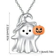 thumbnail image 4 of Halloween Pumpkin Necklace - 925 Sterling Silver Cute Jewelry for Women, Ideal Gift for Halloween/Christmas, 4 of 6