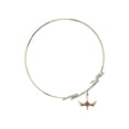thumbnail image 2 of 8 inch Round Double Loop Bangle Bracelet w/ Holy Spirit medal charm w/ February Purple Swarovski Crystal, 2 of 3