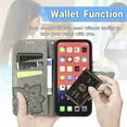thumbnail image 4 of Dteck Wallet Embossed Case For Apple iPhone 13, Magnetic [Built-in Credit Card Slots] Flip Folio PU Leather Cover Case with Flower Butterfly Pattern,gray, 4 of 6