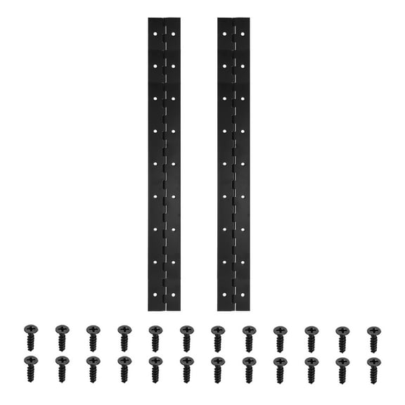 18x2 Inch Heavy Duty Piano Hinge, 2 Pack Continuous Hinge with Hole for Piano Gate Door Wooden Box, Black