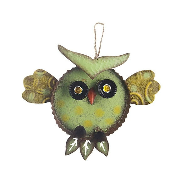 Bottle Cap Owl Wall Décor (Green) by Ganz