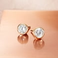 thumbnail image 4 of Ross-Simons 1.00 ct. t.w. Bezel-Set Diamond Stud Earrings in 14kt Yellow Gold, Women's, Adult, 4 of 7