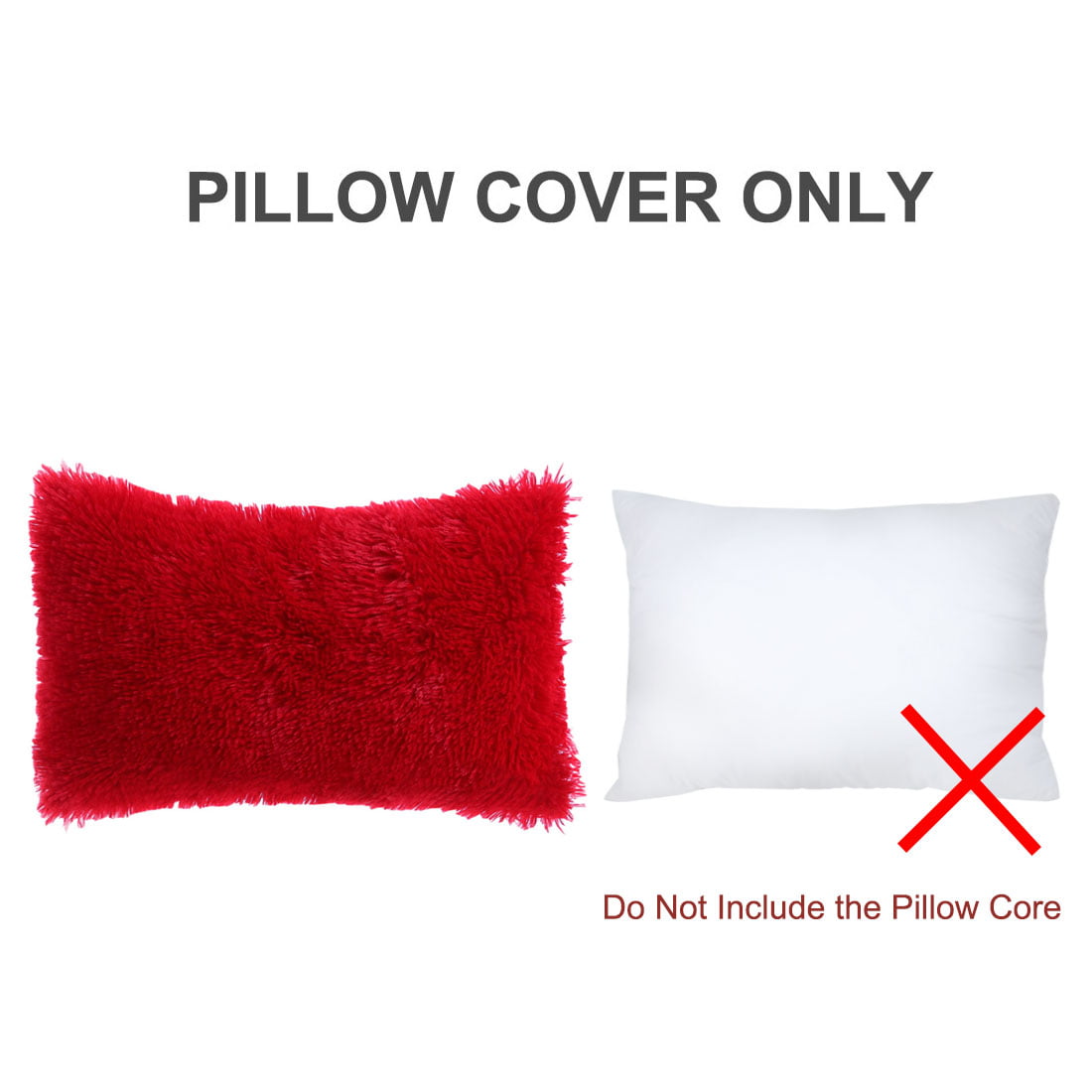 red fuzzy pillow