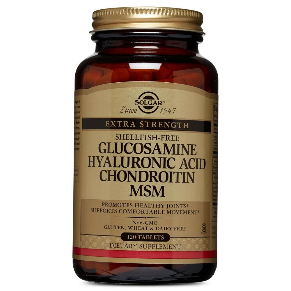 Solgar Glucosamine Hyaluronic Acid Chondroitin MSM (ShellfishFree) 120