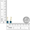 thumbnail image 6 of Gem Stone King 14K Yellow Gold London Blue Topaz Earrings for Women | 3.97 Cttw | Gemstone November Birthstone | Emerald Cut 8X6MM, 6 of 6