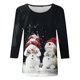 thumbnail image 5 of ICHUANYI Clearance Women's Fashion Printed Loose T-shirt 3/4 Sleeves Blouse Round Neck Casual Tops(White, M) ICHUANYI WER2023081205951, 5 of 5