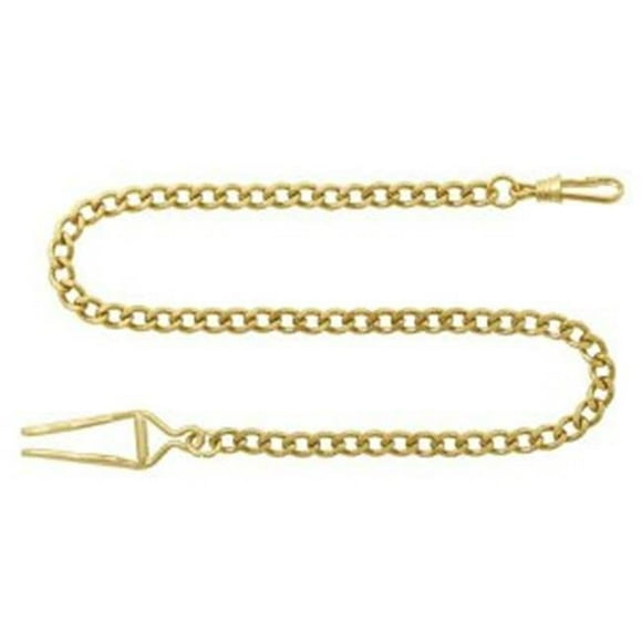 Charles-Hubert- Paris Brass Gold-Plated Pocket Watch Chain #