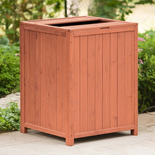 Leisure Season Patio Trash Receptacle Medium Brown Walmart Com