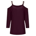 thumbnail image 3 of SNKSDGM Women's Plus Casual Easter Shirt off The Shoulder Tops for Women Long Sleeve Flowy Women Fashion Long Sleeved off The Shoulder Solid Color T Shirt Top Women's Tops Plus Size 5X, 3 of 7