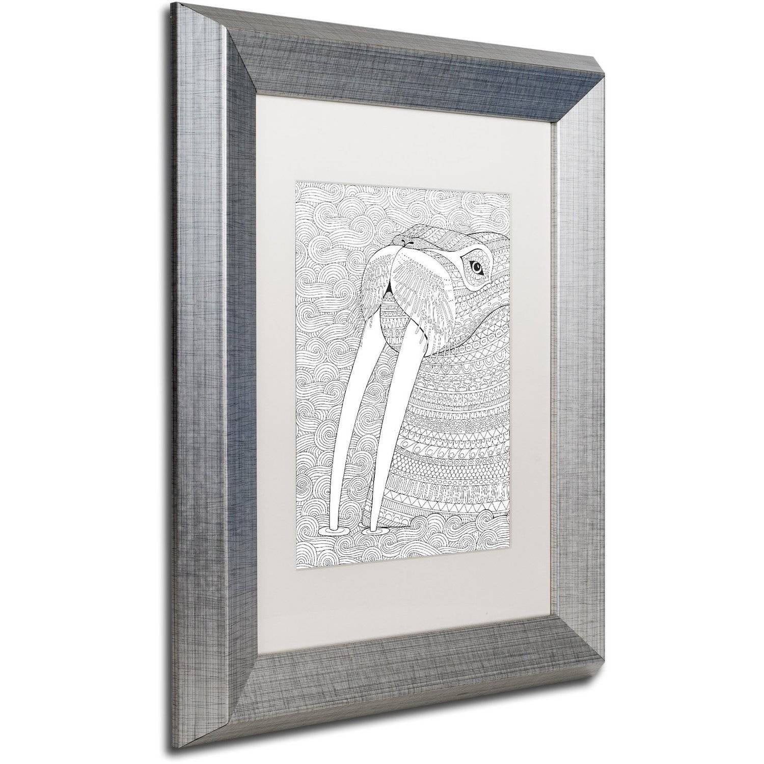 Trademark Fine Art "Animals 21" Canvas Art by Hello Angel, White Matte, Silver Frame