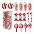 thumbnail image 2 of Juego de 6 Piezas de 15 Bolas Navideñas para Colgar En El Árbol de Navidad, Dulces y Regalos Navideños., 2 of 7