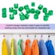 thumbnail image 4 of Uxcell 100-Pack Marcadores de Percha para Ropa, Clips de Tamaño XL Codificados por Color de Plástico que se Ajustan a Varillas de 3mm-5mm [Verde], 4 of 6
