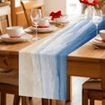 thumbnail image 5 of Blue Beach Coastal Cotton Linen Rectangle Table Runners 13"x60", Summer Ocean Nautical Seaside Coffee Table Runner Dresser Scarves Luxury Table Runners for Wedding Party Banquet Dinner Decor, 5 of 8