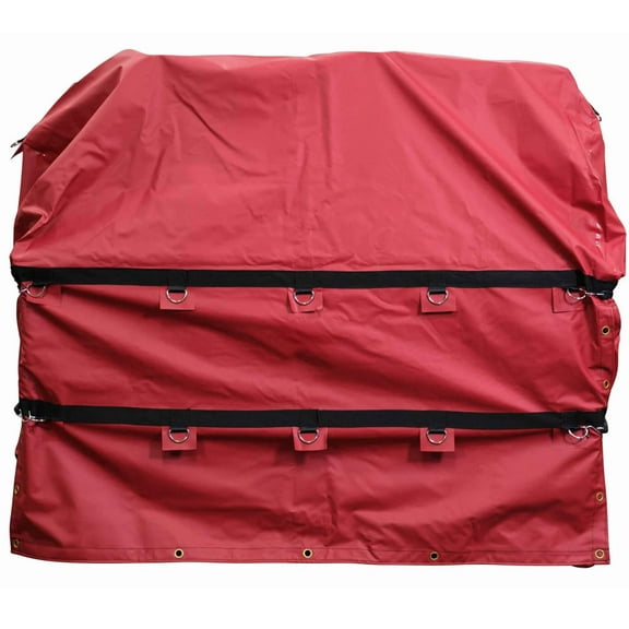 Heavy Duty Coil Tarps for Steel Coils 6 FT x 6 FT x 6 FT - Red, Waterproof, Made with 18 OZ Vinyl - Flatbed Truck Trailer Steel Fitted Coil Tarp Bags