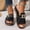 Black, variant on YOUYEDIAN Orthopedic Sandals for Women Arch Support Flat Wedge Sandals Wide Non Slip Slip on Hiking Shoes Vacation Beach 2026 New Foam Shoes (Black)
